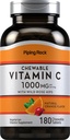 パイピングロックビタミンC ケブル1000mg | 180錠 | オレンジ風味 | ベジタリアン・ノンGMO・グルテンフリー対応商品
