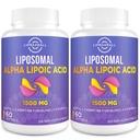 Liposomalのアルファリポ酸1500mg -アセチルLカルニチン900mg及びUbiquinol 100mg及びビタミンE 15mgの酸化防止剤のグルコースのMetabolismの神経エネルギー、60のSoftgels (2本のびん)のためのALAの補足