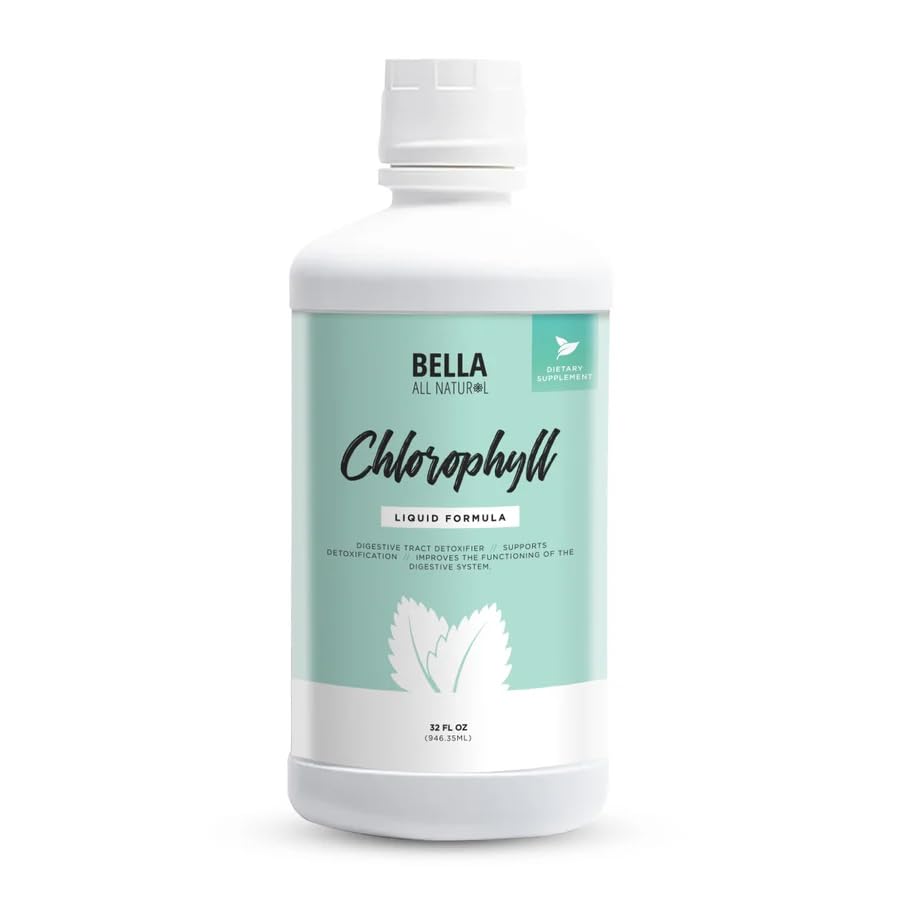 Bella All Natural LiquidChlorophyllは、アンチエイジングを低下させます | 増加エネルギー | ホルモンバランス | アンチエイコーン、ミント味60ml