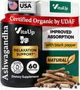 Ashwagandhaは黒いペッパーと1310mgをカプセルに入れます - 米国はリラックスサポート、正常な認知機能及びバランスの取れたエネルギー レベルのためのAshwagandhaの補足をしました– 60の帽子