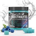 電解物は砂糖無し、ランナーおよび持久力スポーツのための6つのElectrolytesの120のChewable電気分解のガミー、リフレッシュ 青いラズベリー、水和のElectrolyteの咀嚼、1のパック