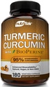 BioPerineとNutriFlairターメリッククルクミン - 1300mg、180カプセル - 95%の標準化されたクルクミノイドのターメリックサプリメント抽出物 - 180カプセル