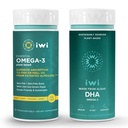 Iwi Omega-3 エッセンシャル & DHA Omega-3 バンドル, 30 サービング, ビーガン植物ベースの藻オメガ 3, キル & 魚油代替, 魚介類の後味なし