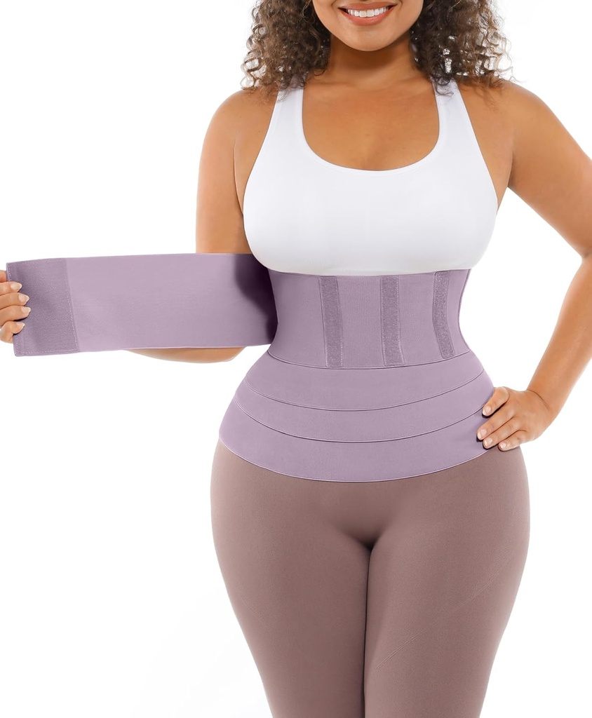 FeelinGirl Waist Trainer for Women Trimmer Belt Waist Cincher Tummy Wrap Plus Size Snatch Me Up Bandage Body Shaper