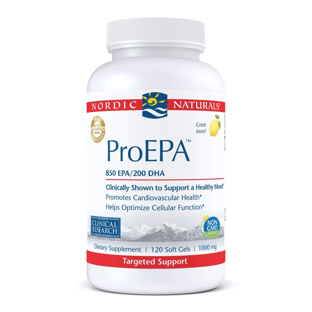 Nordic Naturals ProEPA、レモン - 120 ソフトジェル - 1210 mg Omega-3 - 高強度EPAフォーミュラヘルシーな気分、心の健康と細胞機能 - 非GMO - 60 サービング