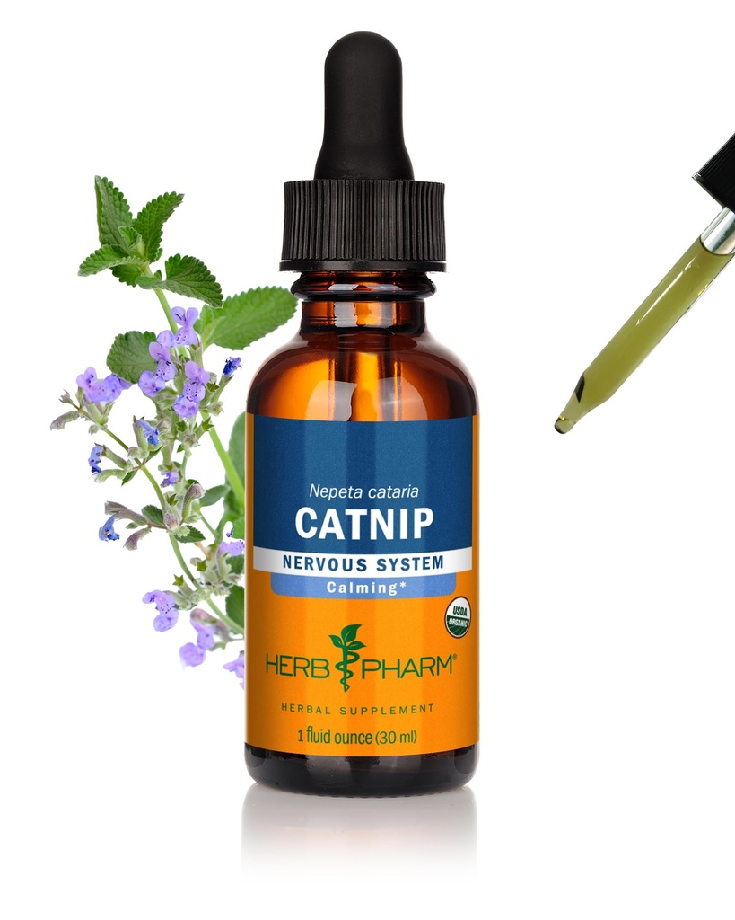Herb PharmはNervousシステム サポート、1 Fl Ozを Calmingのための有機性Catnipの液体のエキスを証明しました
