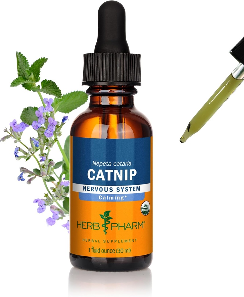 Herb PharmはNervousシステム サポート、1 Fl Ozを Calmingのための有機性Catnipの液体のエキスを証明しました