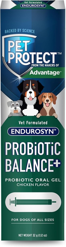 ペットは犬のProbiotic Balance+の口頭ゲル、Vet-Formulated Endurosyn、犬のためのPrebiotics及びProbiotics、3日の供給、鶏の味(32g)を保護します