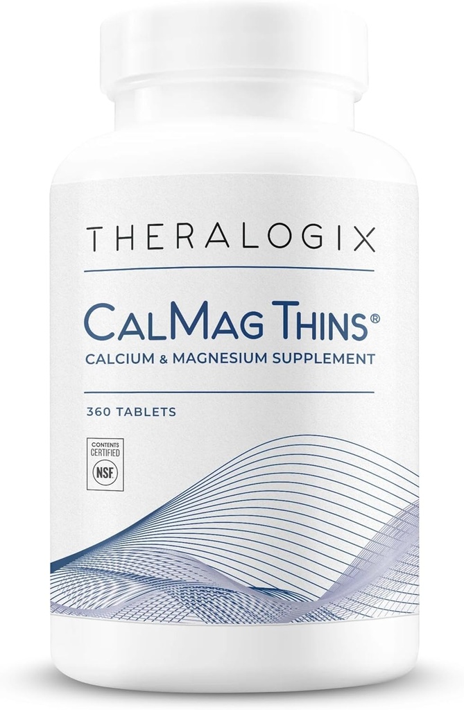 Theralogix CalMagはカルシウムとマグネシウムのサプリメントを薄くします - 女性と男性のための骨サポートサプリメント - カルシウムの200 mgとマグネシウムの50 mgが含まれています - NSF認定 - 360錠