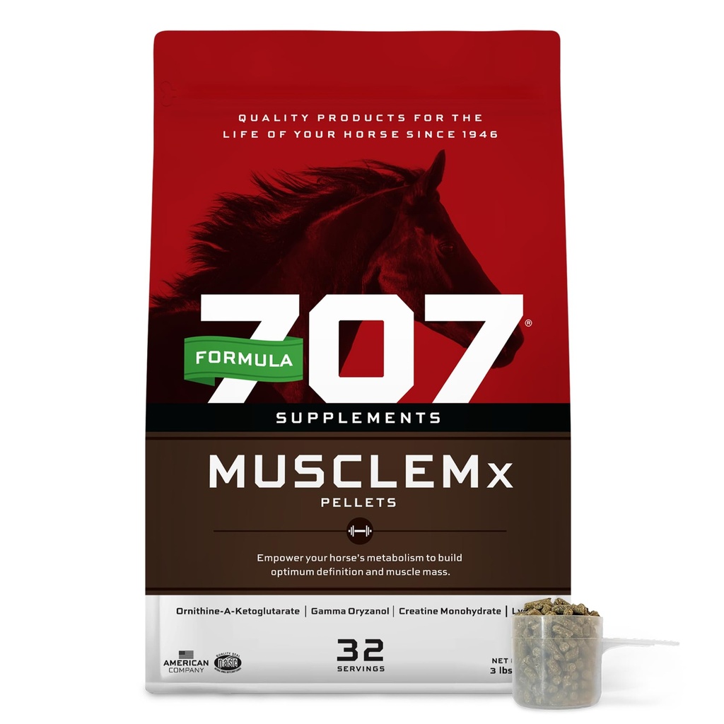 方式 707 MuscleMx Equine の補足、3lb 袋–リジン、Gamma Oryzanol、クレアチン及び OKG の馬のための調節サポートそして筋肉建築者