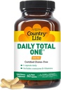 Country Life Daily Total One Multivitamin, Iron Free Once a Day Multivitamin & Multimineral Complex, Vitamins A, C, D, Including Coenzyme B-Vitamins, Supports Energy Metabolism, 60 Vegan Capsules