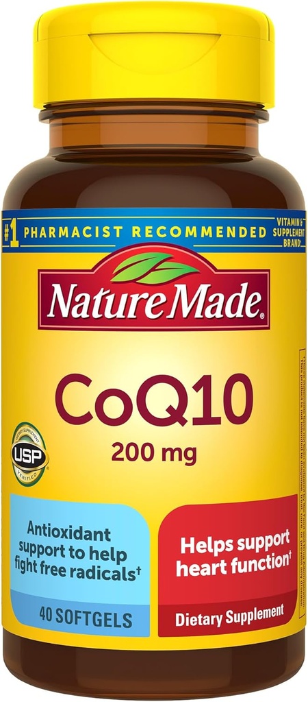 自然はCoQ10 200mgを、中心の健康サポート、40 Softgelsの40日の供給のためのサプリメント作りました