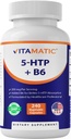 サービングごとのB6 5mgのVitamatic 5-HTP 200mg - 240ベジタリアンカプセル(5-Hydroxytryptophan) - (Griffonia Simplicifoliaの種のエキス)