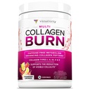 多コラーゲンバーン:ヒアルロン酸、ビタミンC、SOD B Dimpless、タイプI、II、III、VおよびXのカフェインフリーのいちごLemonadeは30のサービングを風味付けました