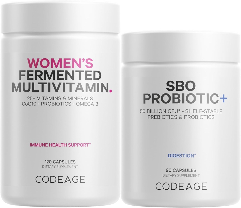 Codeage Daily Immune System Support Multivitamin for Women + Probiotics Bundle