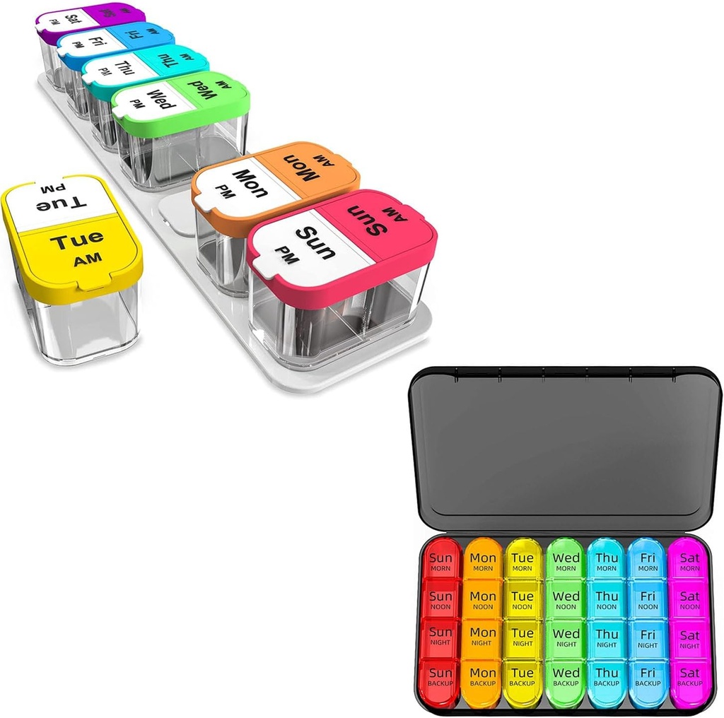 Odaro 余分な大きい丸薬のオルガナイザー及び Weely の丸薬のオルガナイザー 4 回 A 日 - 色