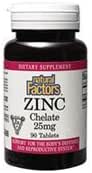 自然な要因-亜鉛Chelate 25mgの健康な皮及び免疫機能、90のタブレットのためのサポート