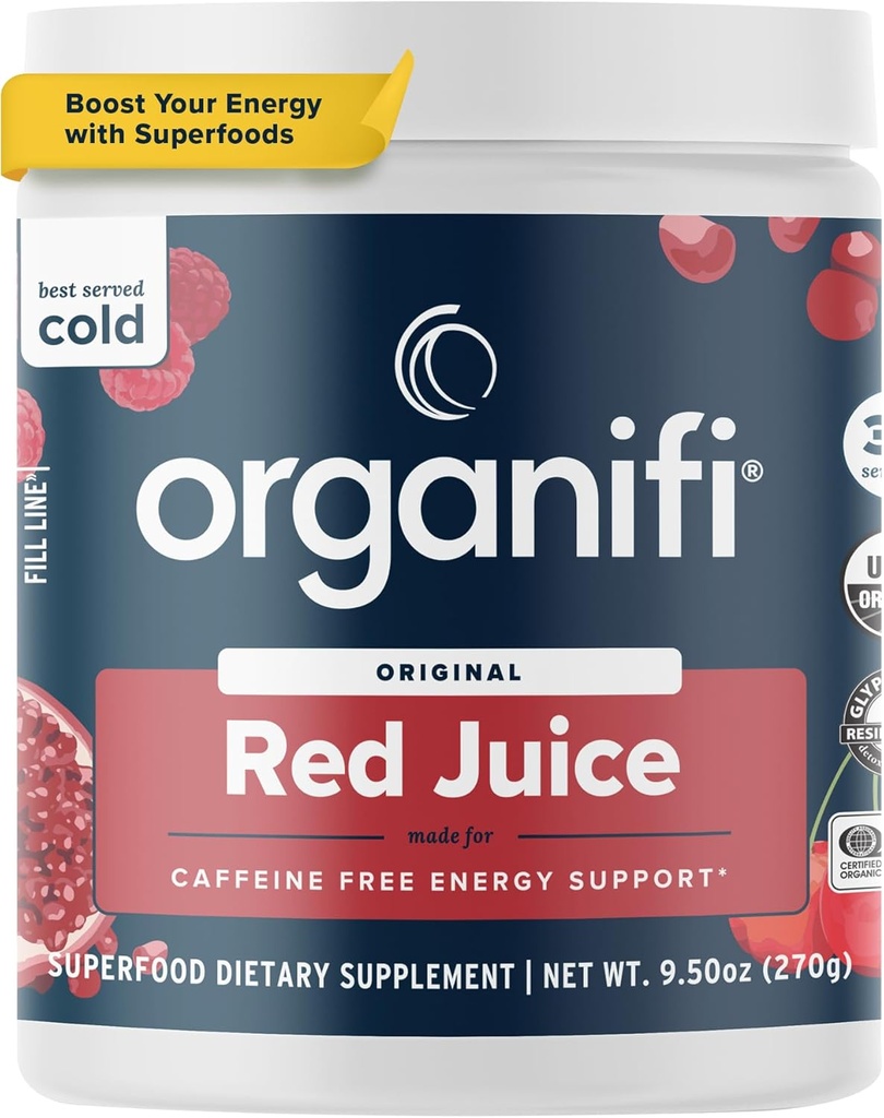 Organifiの赤いジュース-エネルギー粉はアフタヌーン クラッシュを減らし、消化および免疫システム、30のサービング