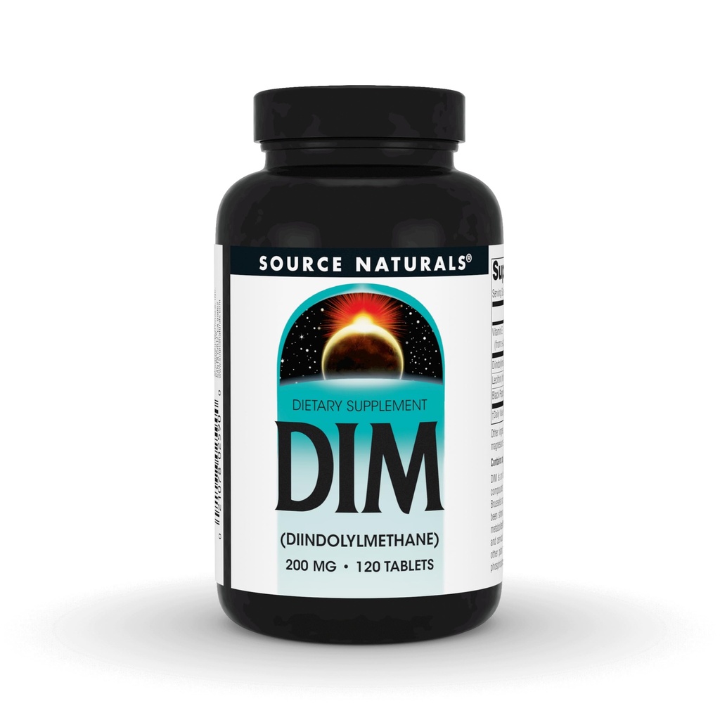 源のNaturals DIM、BioPerine、ビタミンE及び多くが付いているDiindolylmethane 200mg - 120のタブレット