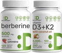 DEALの補足のビタミンD3 5000iu + K2 100mcgのSoftgels及びYhimbineの束とのBerberineの補足–高い吸収の塩酸塩HClの形態