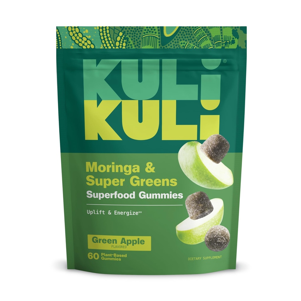 Kuli Kuliの超エネルギーのグミ - モリンガ、カフェインフリー自然エネルギーブースターとエネルギーサプリメント - 60非GMO、グルテンフリーモリンガミ