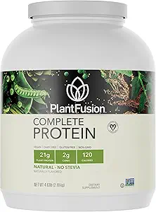 PlantFusion完全ビーガンプロテインパウダー - BCAA、消化酵素とエンドウ豆タンパク質 - Keto、グルテンフリー、非酪農、砂糖、非GMO - ナチュラル - ステビア5ポンドバルク