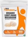 BulkSupplements.comオーガニックライオンのマネ茸エキスパウダー - ライオンズマネサプリメントパウダー、ライオンズマネエキス - キノコサプリメント、給餌ごとに1000mg、5kg(11ポンド)(パッケージ 5)