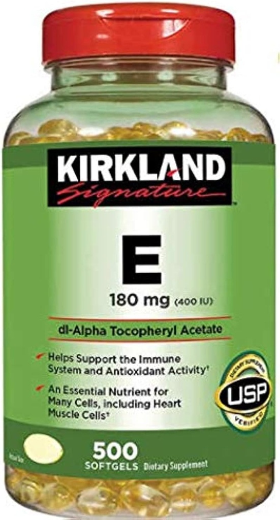 Kirkland SignatureビタミンE 180mg、500Softgels