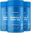 OMAPURE魚油はオメガ3脂肪酸(3ボトル、120ソフトゲル)と補う - 高EPA、DHA、およびIFOS魚油丸薬サポート心臓と関節の健康 - ビルプレス魚油は脳機能を促進します