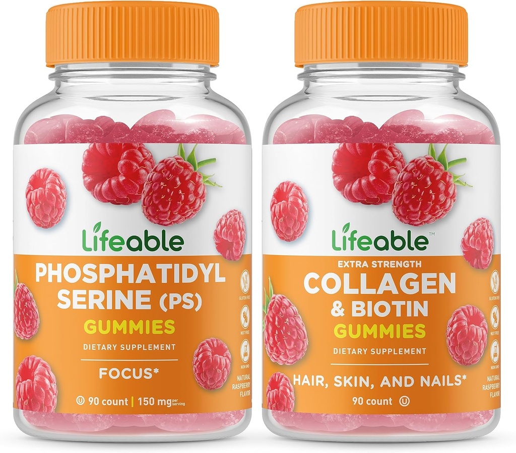 通気性のPhosphatidylserine (PS) +コラーゲン及びビオチン、グミーズの束-偉大なTastingのビタミンの補足、グルテンフリーのGluten、GMO自由に、Chewable Gummy