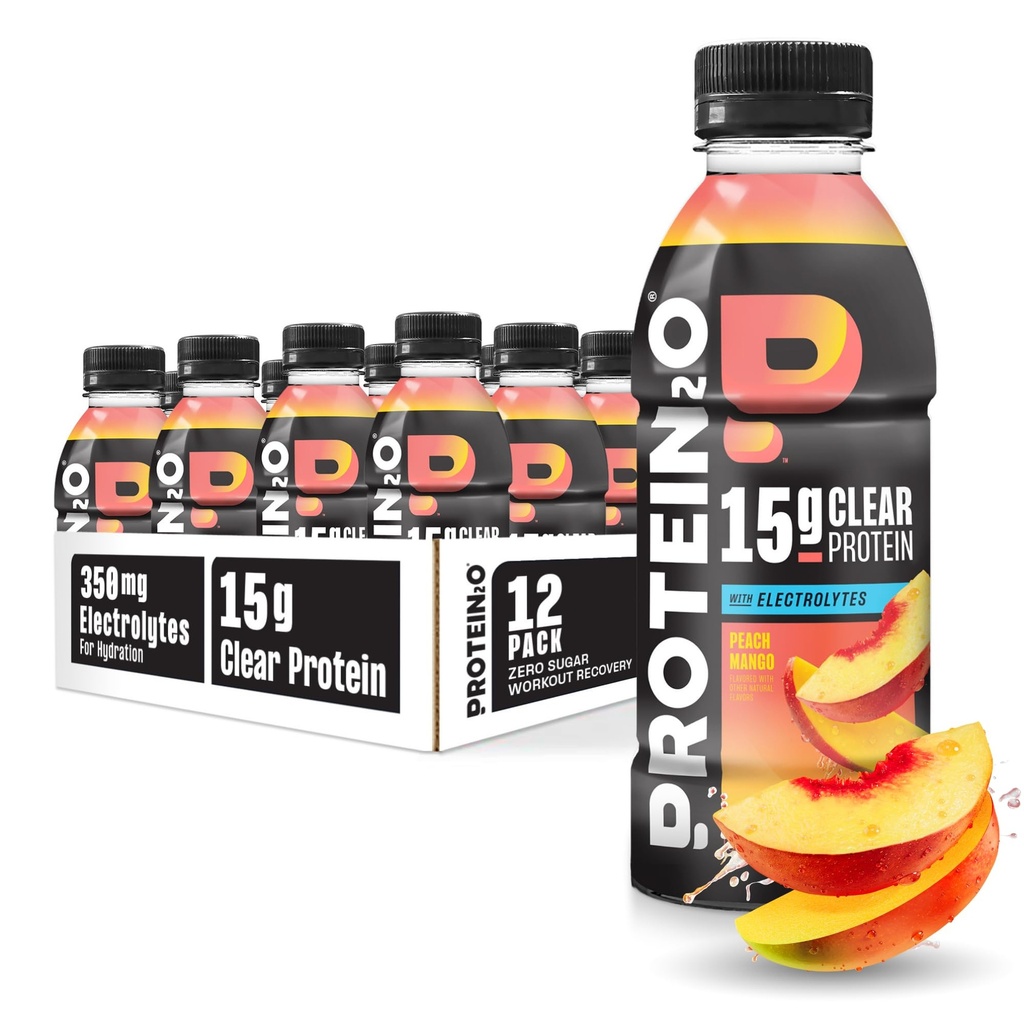 Protein2o 15gの粘着性がある蛋白質によって注入される水、Peach Mango、16.9 Ozのびん(12のパック)