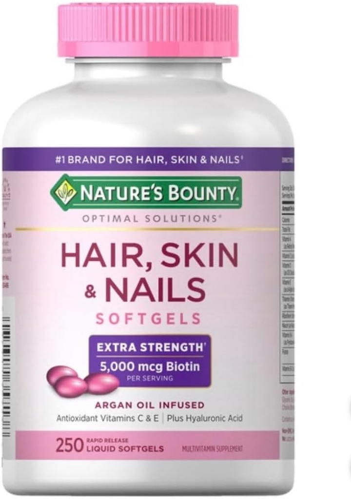 Nature's Bounty Hair、スキン、ネイル、250 Softgels(2パック)