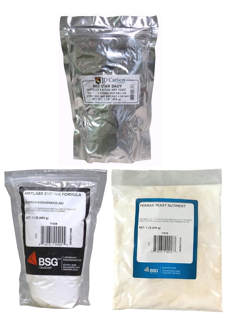 1ポンドアミラーゼ酵素 - 1lb DADY蒸留所イースト - 1lb Fermax Nutrient