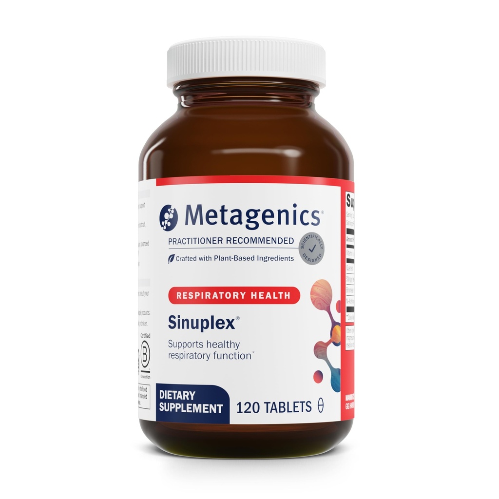 Metagenics Sinuplex - 健康な呼吸サポート* - ビタミンCで、イラクサエキス、N-アセチルシステイン、ケルセチン&その他 - VIT C * - 120錠と免疫サプリメント