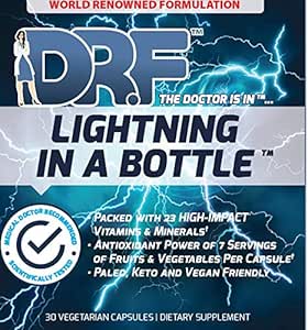 Lightning in a Bottle by Dr. Farrah World Renown Medical Doctor | 23 High Impact Vitamins & Minerals | Antioxidant Power of 7 Servings of Fruit & Vegetables | Paleo, Keto, & Vegan Friendly