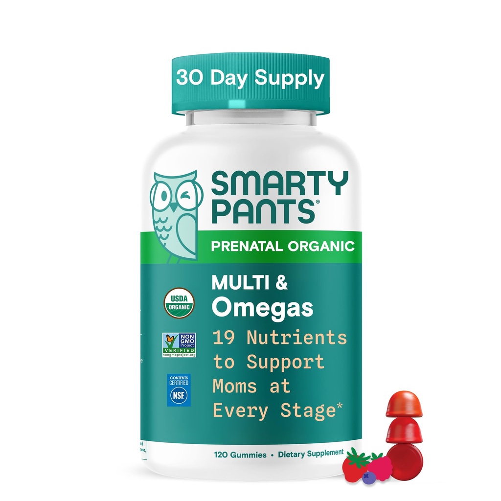 女性のためのSmartyPantsの有機性プレナタル ビタミン、Multivitaminのグミ:Biotin、Methylfolate、オメガ3 (ALA)、ビタミンD3、C、ビタミンB12、B6、A、K2及び亜鉛、コリン、ベジタリアン、120の計算(30日の供給)