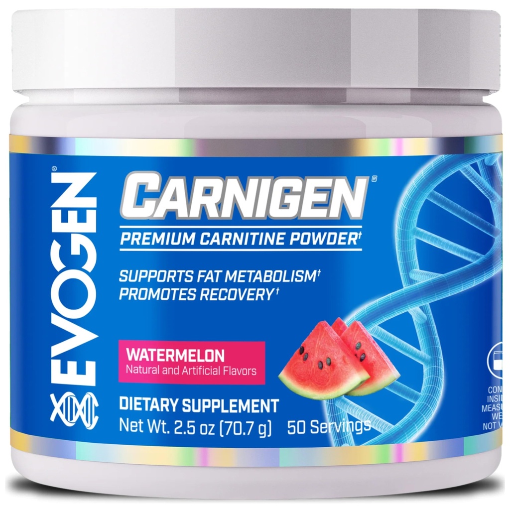 Evogen Carnigen - プレミアムカルニチンパウダー | 脂肪代謝をサポートし、回復を促進する | アセチルL-カルニチンと興奮剤フリーLカルニチンサプリメントマトリックス | ウォーターメロン | 50 サービング