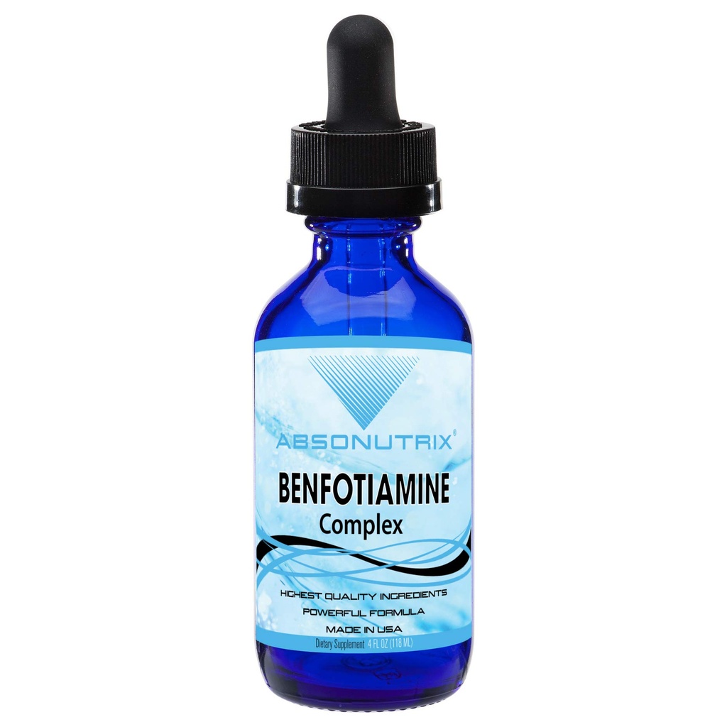 Absonutrix Benfotiamineコンプレックス300mg、4 Fl Ozボトル、200サービング、高バイオアベイラビリティ、強力な成分、クイック吸収、無燃料、非GMO、サードパーティテスト、GMP認証、米国製