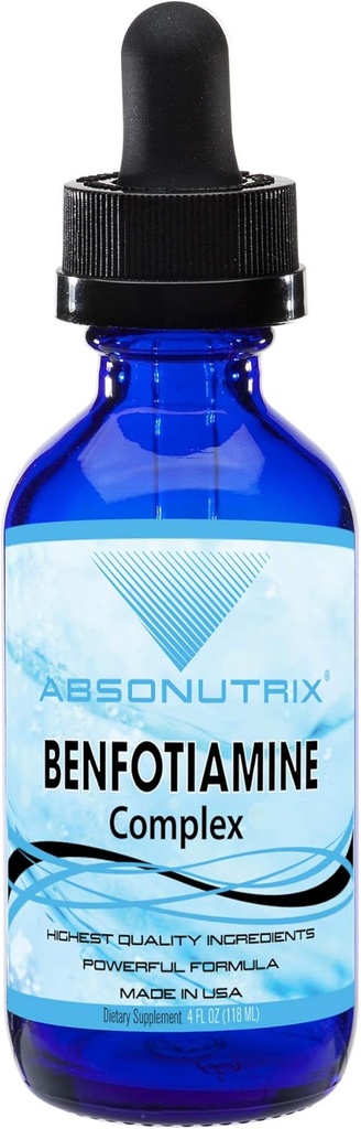 Absonutrix Benfotiamineコンプレックス300mg、4 Fl Ozボトル、200サービング、高バイオアベイラビリティ、強力な成分、クイック吸収、無燃料、非GMO、サードパーティテスト、GMP認証、米国製