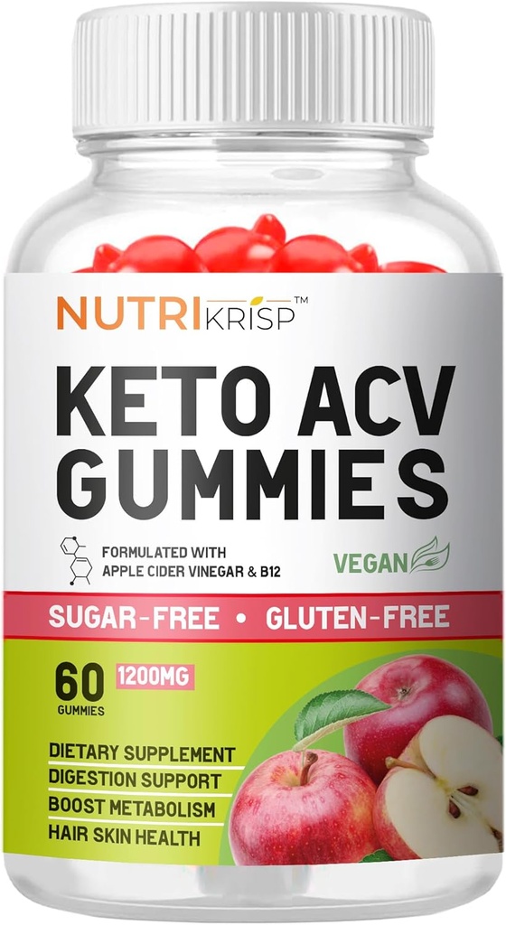 Keto ACV Gummy - 砂糖フリーグルテン無料プロアクティブスーパーアップルサイダー 男性の女性のためのサプリメント - サポート消化ヘアスキン (1200MG)