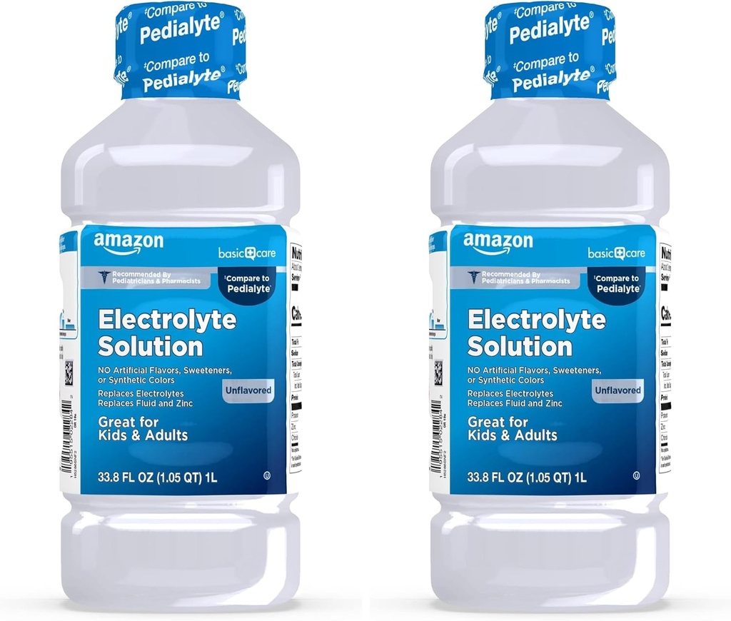 基本的な心配の口頭電解物の解決、Unflavored、33.8 Fl Oz (2のパック)