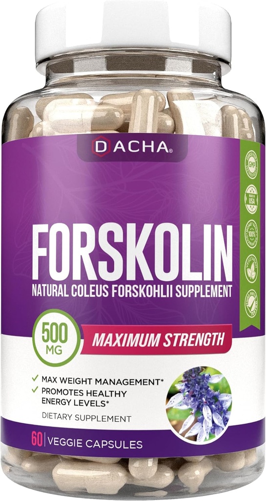 Natural Forskolin Max Strength Formula- 500mg Coleus Extract, Keto Diet Pills That Work Fast for Women & Men, Maximum Slim Look, Lose Fast for Women, Rapid Tone, Luna Trim, MD