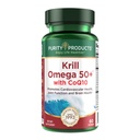 Krill オメガ 50 プラス w/CoQ10 純度製品から - 1300mg キルオイルと魚油のブレンド - 100mg CoQ10 - 500mg 天然アスタキサンチン - 関節、脳の健康などのサポート - 60 ミニ Softgels