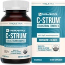 C-Strum® 有機ホバインコロスラムサプリメント、60% igG、ファーストミルク、グラスフェッド、マックス強度コロスカプセルドイツ乳牛 - ガット、免疫、スキン&ヘアサポート(90カウント)