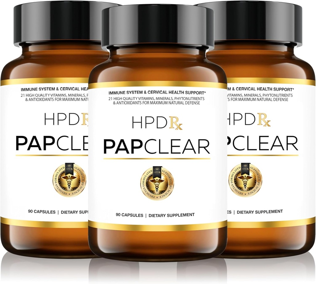 PAPCLEAR フィジシャン配合 | 全自然免疫サポートサプリメント | アドバンスト・パワフル・イニティ・ブースター | 21 ビタミン・栄養素 有機椎茸・リコペン | 90 カプセル | 3 パック