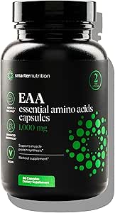 SMARTERNUTRITIONエッセンシャルアミノ酸(EAA)カプセル - すべての9 EAAのサービングごとの1グラム - 筋肉の固まりをサポート - 非GMO、ビーガン、グルテンフリーグルテンフリー - 60カウント[30日の供給]