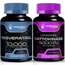 ウェルネスLABSRXレスベラトロールカプセル10000mg - Nattokinaseサプリメントカプセル - 5000 FU