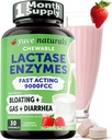 ユヴェンナチュラルファースト行動酪農救済おいしい咀嚼 - ラクターゼ酵素9000 FCC - 乳液不快感にGoodbyeを言いなさい - イチゴクリーム風味 - 30ct