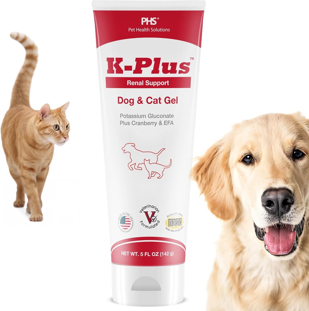 犬と猫のためのKプラスゲル - ジャドニー、尿路の健康、UTI救済、石の予防、電解バランス、筋肉と心臓機能のためのカリウムクエン酸塩&クランベリーサプリメント - 米国製 - 5オンス