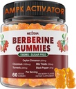 Berberine Gummies 1500mg 砂糖無料, オーガニック Berberine サプリメント w/Ceylon Cinnamon, クロム, ターメリック, バランスの取れたメタボリズムのためのミルクアッテル, インドのバーベリー エキスから Berberine HCl, ビーガン 60 Cts